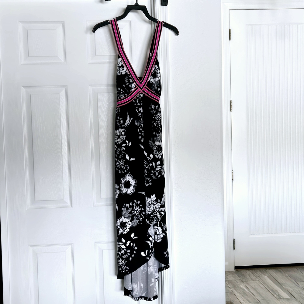 I.N.C Black and Pink Floral Sun Dress